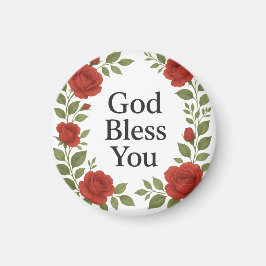 Gott segne Euch religiöse Rose floral Magnet