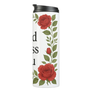 Gott segne Euch religiöse Rose floral Thermosbecher