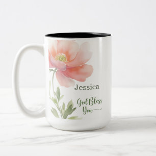 Gott segne Euch Unterstützt Förderung Wasserfarbe  Zweifarbige Tasse