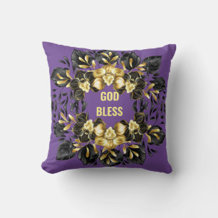 Gott segne florale Keule Kissen