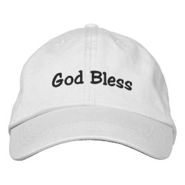 Gott segne Hat - Weiß Bestickte Baseballkappe