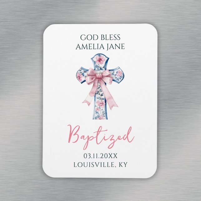 Gott segne Mädchen Taufe Keepake Magnet (God Bless Girl Baptism Keepsake Magnet
)