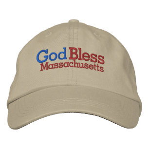 Gott segne Massachusetts Bestickte Kappe