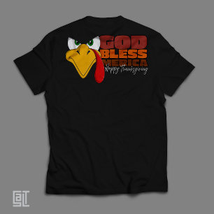 Gott segne Merica Happy Thanksgiving Holiday Türke T-Shirt