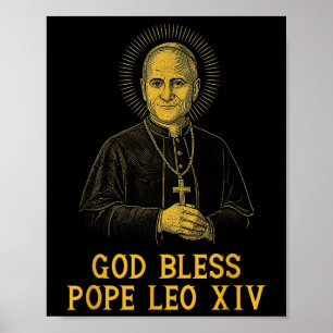 Gott segne neuer Papst Leo Xiv Katholische Kirche Poster
