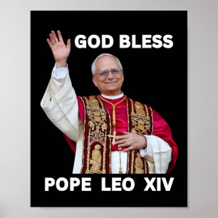 Gott segne neuer Papst Leo Xiv Katholische Kirche  Poster
