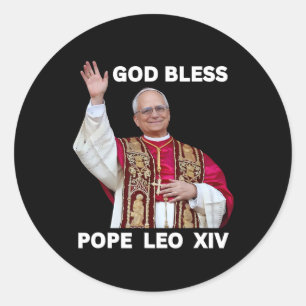 Gott segne neuer Papst Leo Xiv Katholische Kirche  Runder Aufkleber