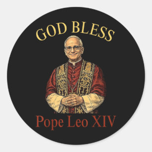 Gott segne neuer Papst Leo Xiv Katholische Kirche Runder Aufkleber