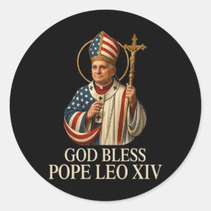 Gott segne neuer Papst Leo Xiv Katholische Kirche Runder Aufkleber