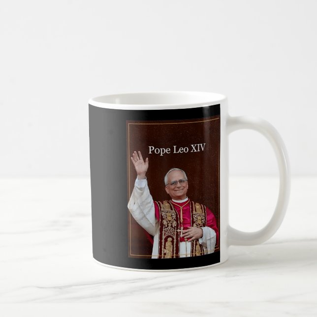 Gott segne Papst Leo Xiv Shirt, Papst Leo Xiv Kaffeetasse (Rechts)