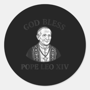 Gott segne Papst Leo Xiv T-Shirt Bless Papst Leo X Runder Aufkleber
