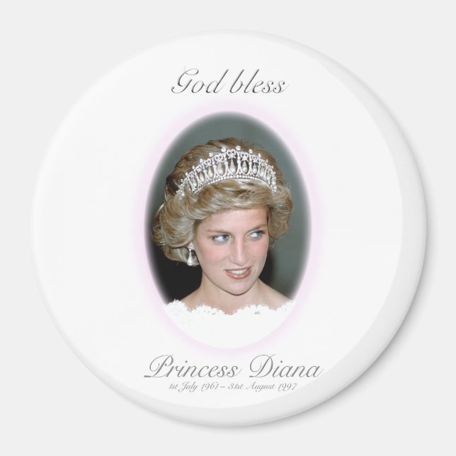 Gott segne Prinzessin Diana - Erinnerung Magnet (Vorne)