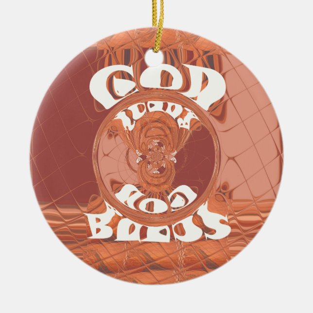 Gott segne Sie - afrikanisch Inspirierte Spirituel Keramik Ornament (Vorne)