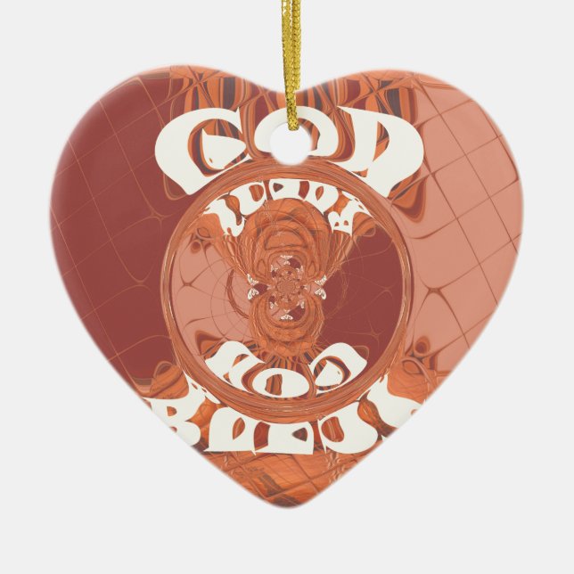 Gott segne Sie - afrikanisch Inspirierte Spirituel Keramik Ornament (Vorne)