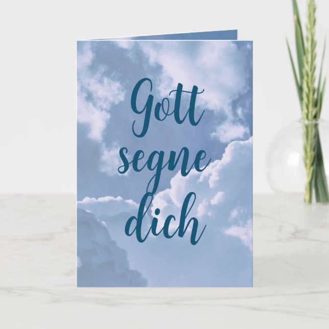 Gott segne Sie auf Deutsch | Christliche Geburtska Karte (Vorderseite)