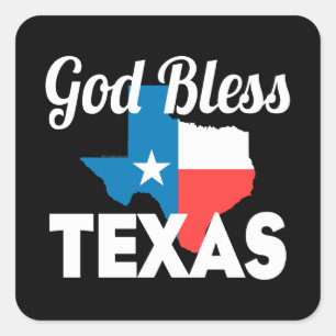 Gott segne Texas Quadratischer Aufkleber