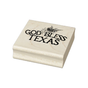 Gott segne Texas "Stolz Texan" Texas Bluebonnets Gummistempel