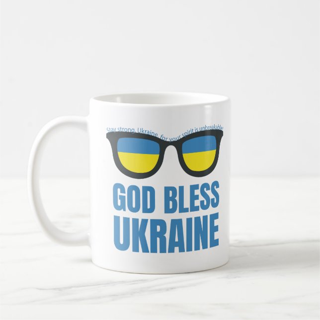 Gott segne Ukraine Kaffeetasse (Links)