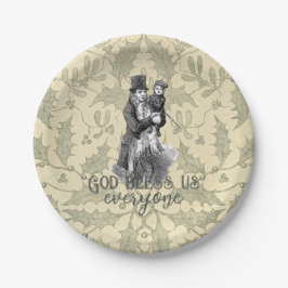 Gott segne uns alle Dickens Weihnachtslied Pappteller