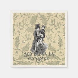 Gott segne uns alle Dickens Weihnachtslied Serviette