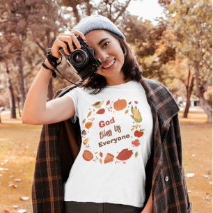 Gott segne uns alle Thanksgiving-/Herbst-Christlic T-Shirt