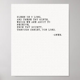 Gott segne uns, Oh Herr, Gnade vor dem Essen Gebet Poster
