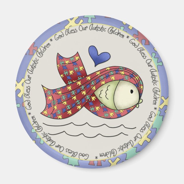 Gott segne unser Autisic Children Magnet (Vorne)