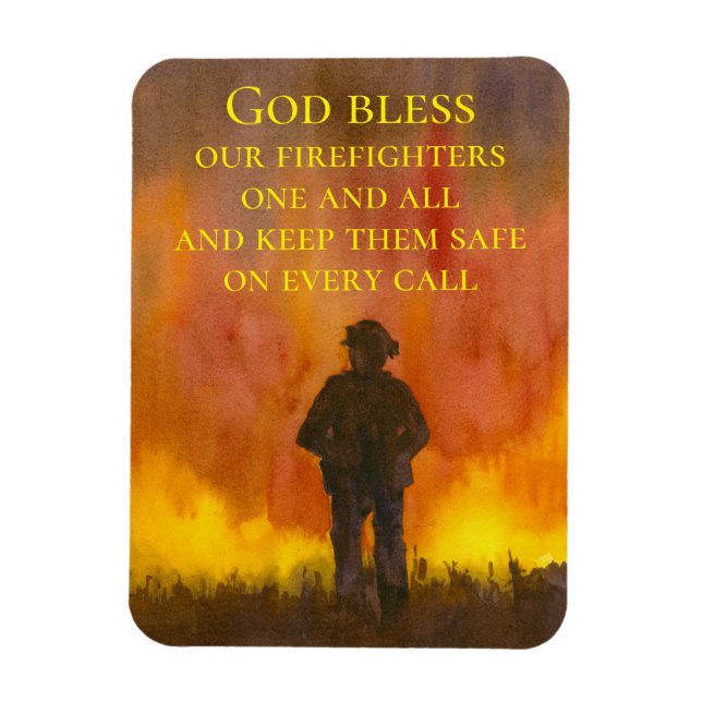 Gott segne unsere Feuerwehrmänner Feuer Magnet (Vertikal)