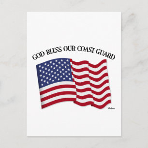 Gott segne unsere Küstenwache mit der USA-Flagge Postkarte