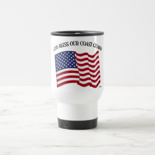 Gott segne unsere Küstenwache mit der USA-Flagge Reisebecher