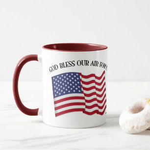 GOTT SEGNE UNSERE LUFTWAFFE mit US-Flagge Tasse