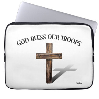 Gott segne unsere Truppen mit robustem Kreuz Laptopschutzhülle