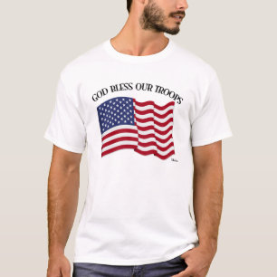 Gott segne unsere Truppen mit US-Flagge T-Shirt