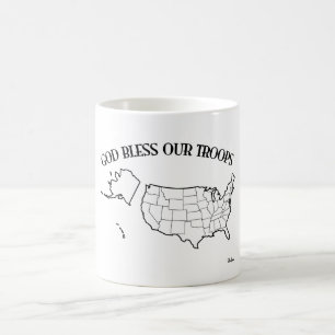 Gott segne unsere Truppen mit US-Gliederung Kaffeetasse