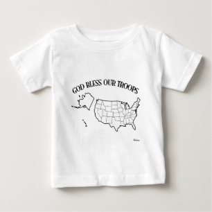 Gott segne unsere Truppen mit US-Grundriss Baby T-shirt