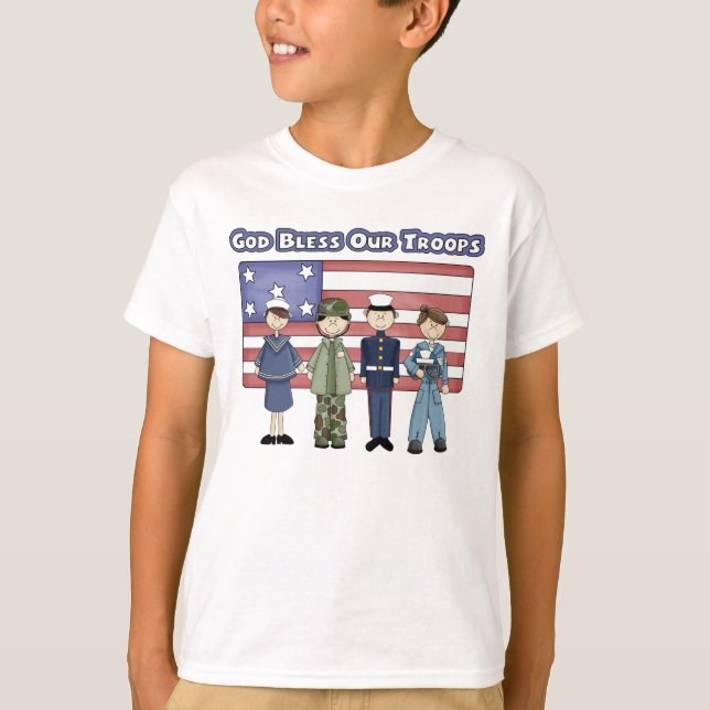 Gott segne unsere Truppen - T - Shirt des Kindes (Vorderseite)