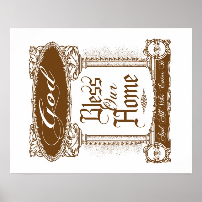 Gott segne unsere Zuhause-Custom-Poster Poster (Vorne)