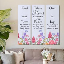 Gott segne unsere Zuhause Floral Wildblumen blau