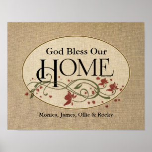 Gott segne unsere Zuhause: Personalisiert Poster