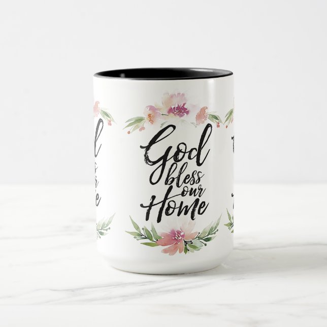 Gott segne unsere Zuhause Tasse (Zentrum)