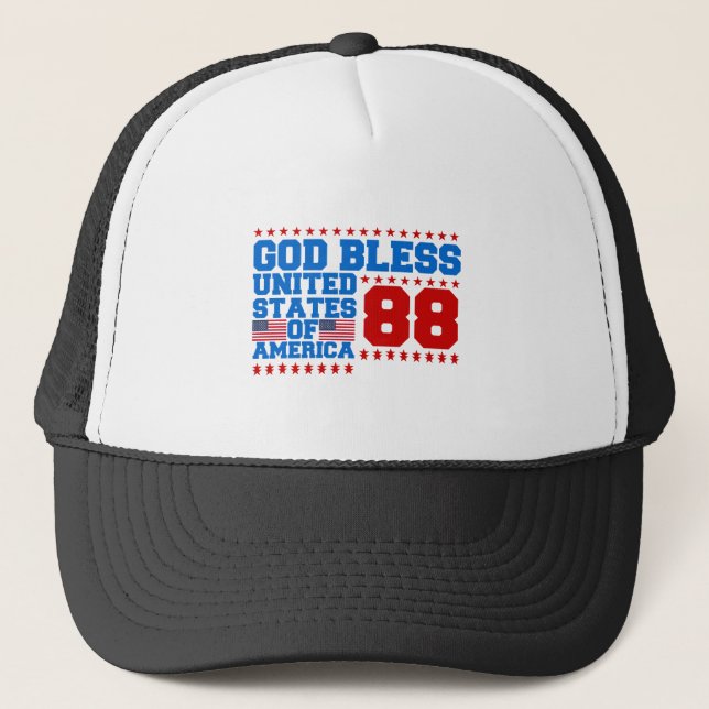 Gott segne USA 88 Truckerkappe (Vorderseite)