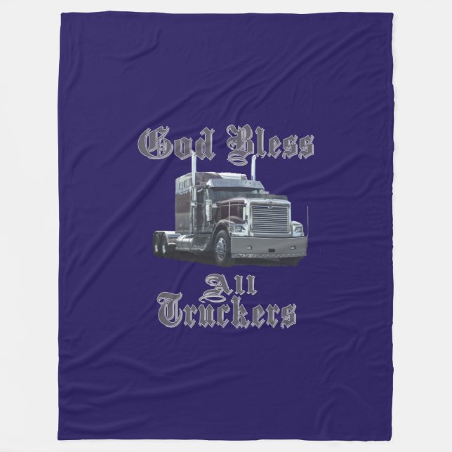 Gott segnen alle Fernlastfahrer-Fleece-Decke Fleecedecke (Vorderseite)