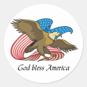 Gott segnen Amerika-Aufkleber Runder Aufkleber