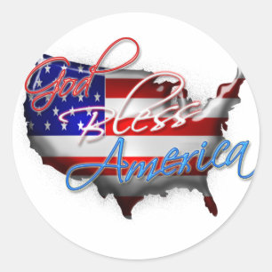 Gott segnen Amerika-Aufkleber Runder Aufkleber