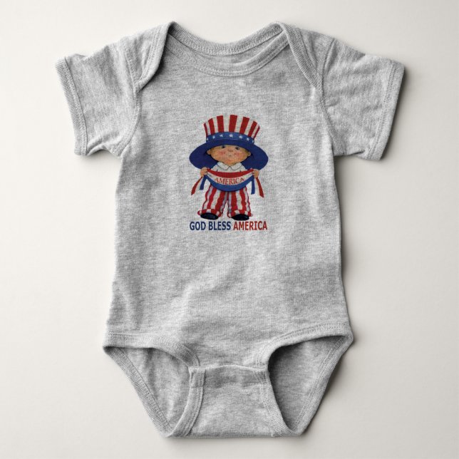 Gott segnen Amerika "Baby-Bodysuit" Juli 4. Baby Strampler (Vorderseite)