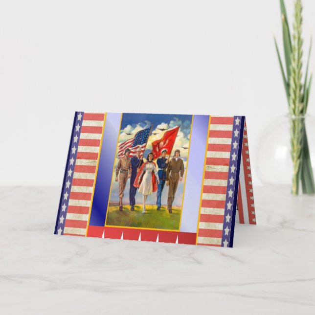 Gott segnen Amerika Feiertagskarte (Vorderseite)