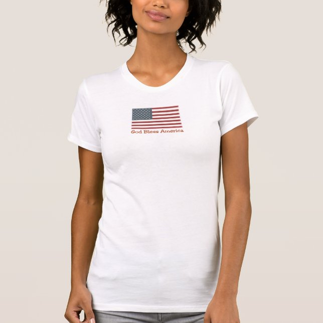 Gott segnen Amerika-Flaggen-Behälter T-Shirt (Vorderseite)