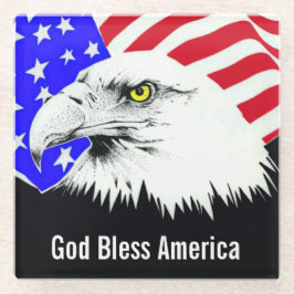Gott segnen Amerika-Glas-Untersetzer Glasuntersetzer