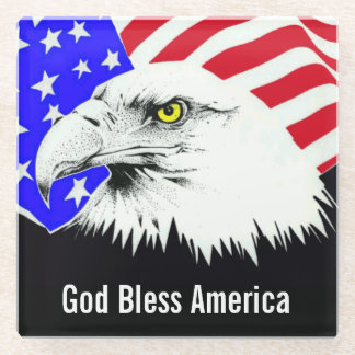 Gott segnen Amerika-Glas-Untersetzer Glasuntersetzer