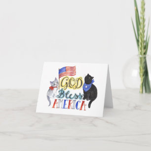 Gott segnen Amerika-Katzen-Karte Karte